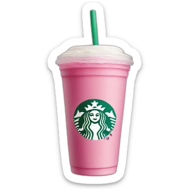 pink starbucks beverage sticker