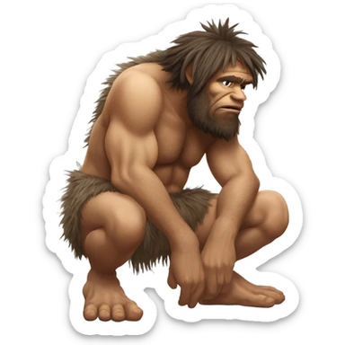 Caveman sad sticker