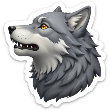 wolf head in profile view, side view of wolf face sticker