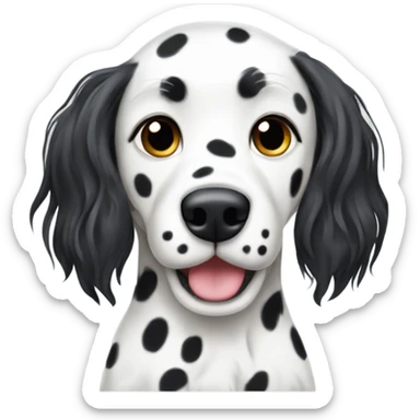 Cute, long haired dalmatian sticker