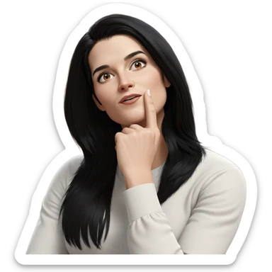 girl with black hair portrait sticker