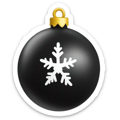 Christmas tree toy in the form of a ball black sticker