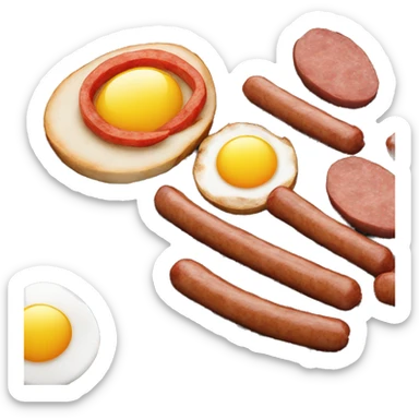 an eggplan on a bbq with sausages sticker
