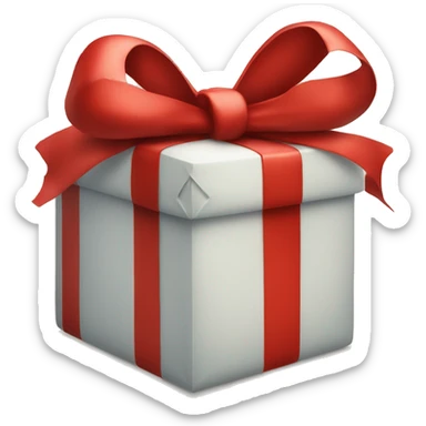 Christmas present with a big red bow  sticker