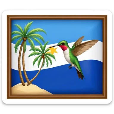 colibris , drapeau de la martinque,Plamier, sticker