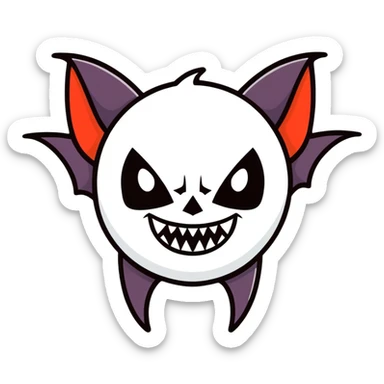 Bat with vampire teeth  sticker