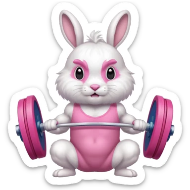  weightlifting rabbit sticker