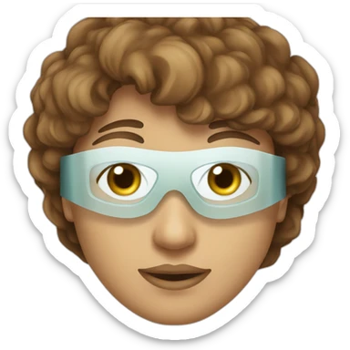 lasik eye surgery mask with brown hair sticker