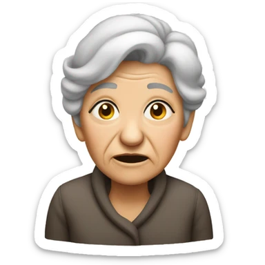 Old lady shivering  sticker