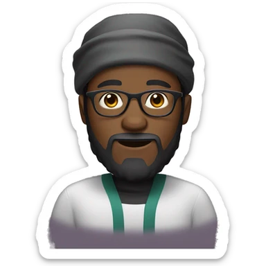 African American male with a baclava add glasses and beard  sticker