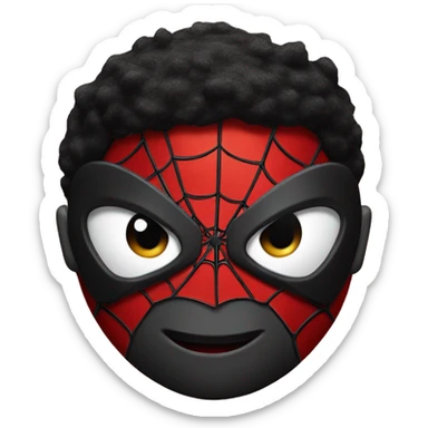 miles morales with spiderman mask sticker