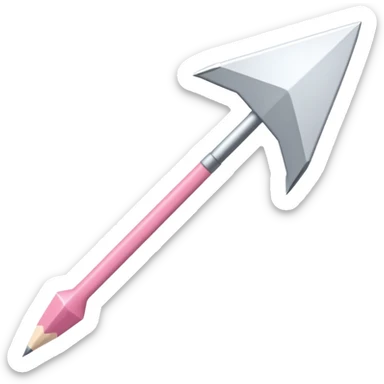 fleche directionelle blache sur fond de couleur rose   sticker