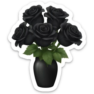 bouquet of black roses sticker