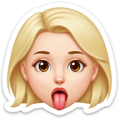 A girl sticking her tongue out  sticker
