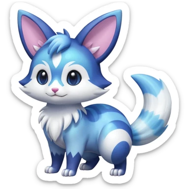 Shiny Exotic Colorful Pastel-Nebula-Gradients Furret-Meowstic-Zangoose-Hybrid (Full body) sticker