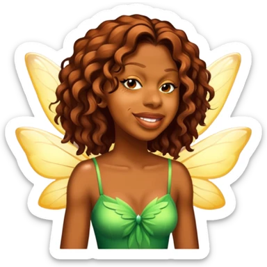 Brown skin fairy girl sticker
