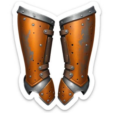 Rusted warrior leg armor sticker