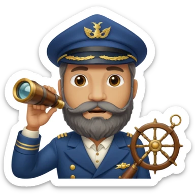 bearded fish ship captain sticker