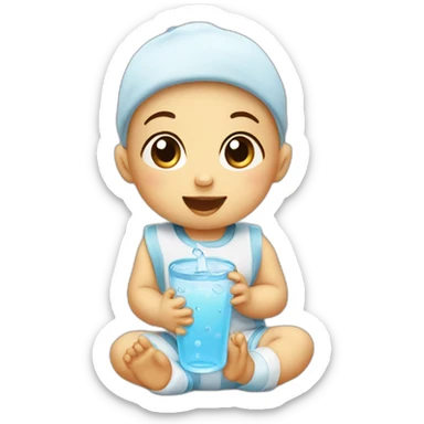 Baby drink water sticker