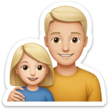 tall adult and small child looking each other sticker