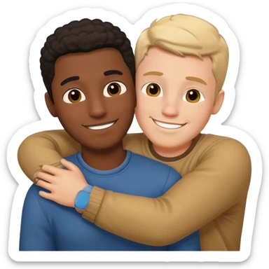 Black boyfriend white boyfriend sticker
