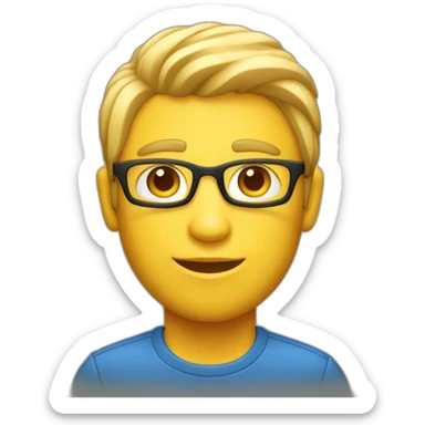A masculine blond UI Designer sticker