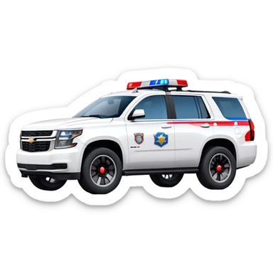 Emergency Response SUV - Chevrolet Tahoe (Model Year: 2021) (Iconic colour: White with red/blue sirens) sticker