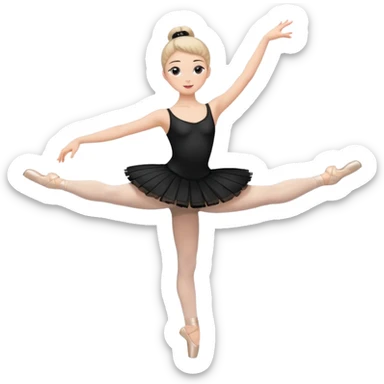 full body balet with black tutu sticker