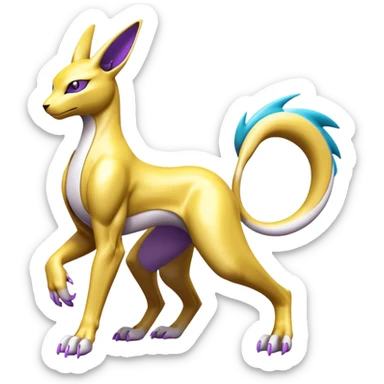 Colorful Shiny Futuristic Mewtwo-Renamon-Anubis full body sticker