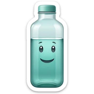 squared water bottle in sea green color, make sure the width and height if image must be equal in size sticker