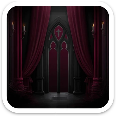 Dark gothic black and burgundy aesthetic scenery scene picture   sticker
