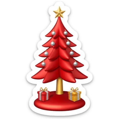 Red christmas tree sticker