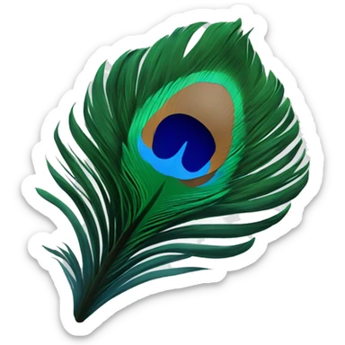 One peacock feather slanted diagonally  sticker