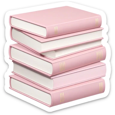 Stack of pale pink books sticker