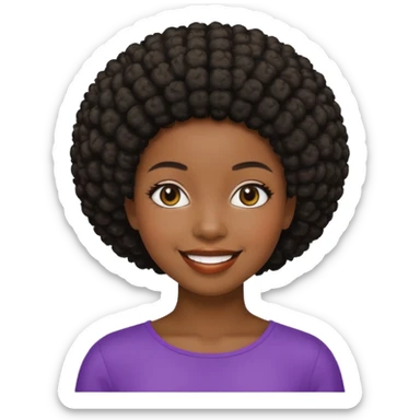 chica negrita con pelo afro corto sticker