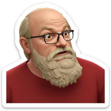 old man in red shirt sticker