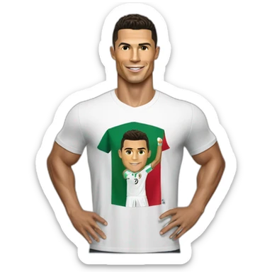 Cristiano Ronaldo with a T-shirt from Mexico sticker