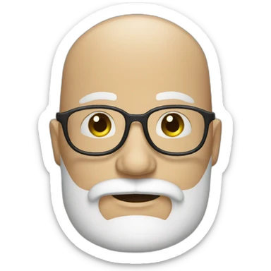 A bald man with glasses and a big white beard  sticker