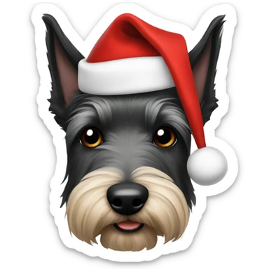 Scottish terrier Santa hat sticker