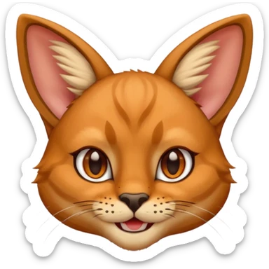 Caracal cat as a Android style emoji reference: 😺 sticker