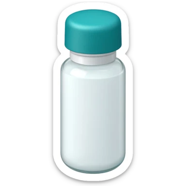 white and teal pill bottle with teal cap sticker