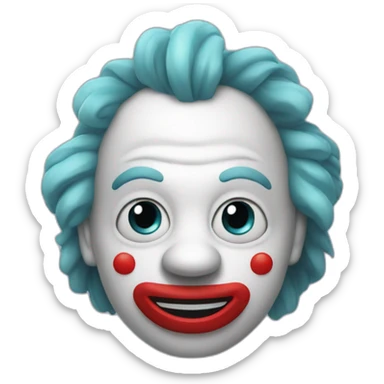 un clown fantôme avec des yeux en aiguille sticker