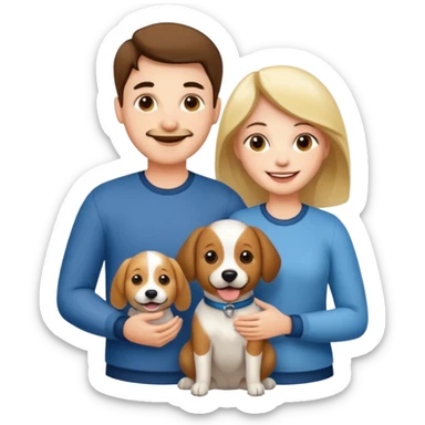 couple and their pet dog sticker