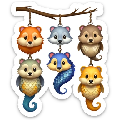 animals hanging sticker