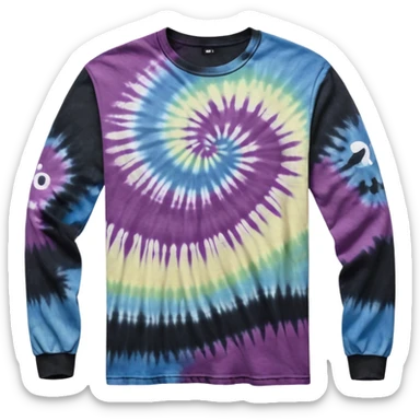 Long sleeve black tie dye shirt sticker