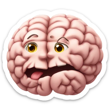 hugging brain that looks like hugging face emoji sticker