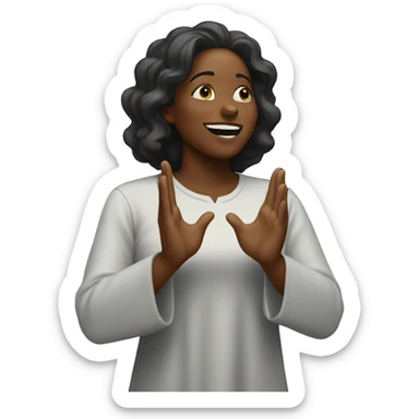 Black woman praising God sticker