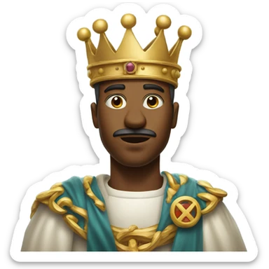 The letter "K" with a nicely divine king look to it. No personification.  sticker