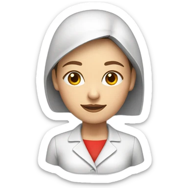 Woman in help clothes (white blouse with red edges) sticker
