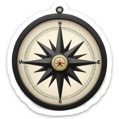Black compass sticker
